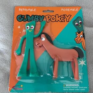 Gumby and Pokey Bendable Toy Set - Green and Orange